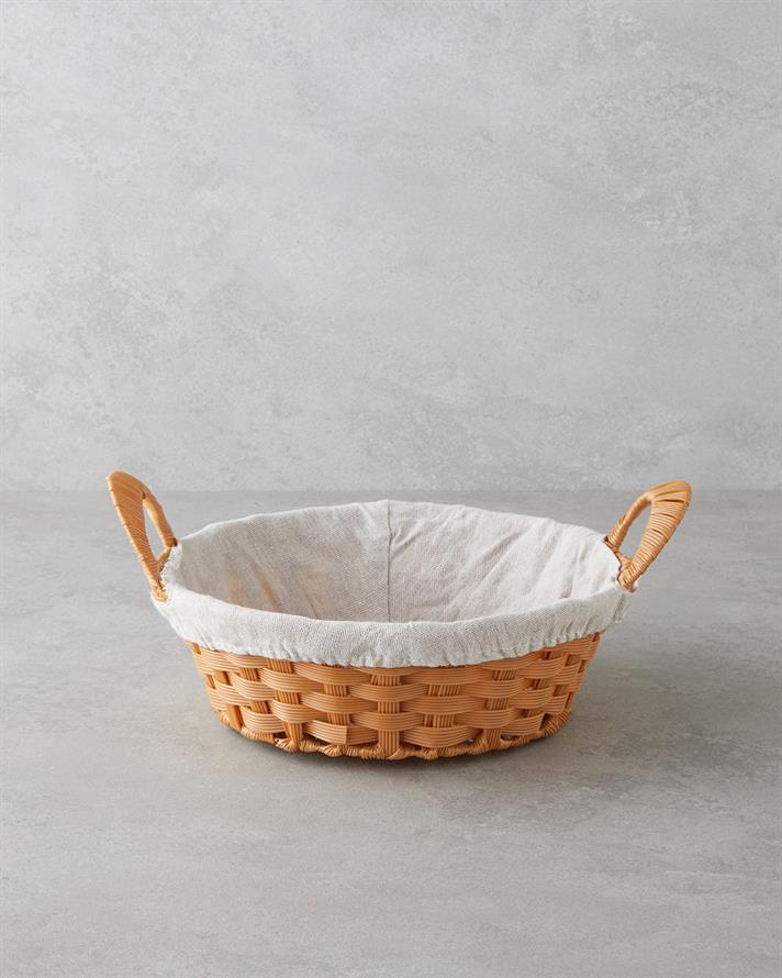 Pastoral Rattan Ekmek Sepeti Bej
