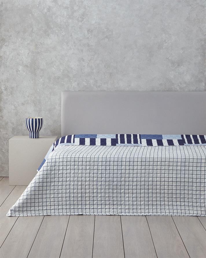 Patch Line King Size Çok Amaçlı Örtü 240x220 cm Lacivert