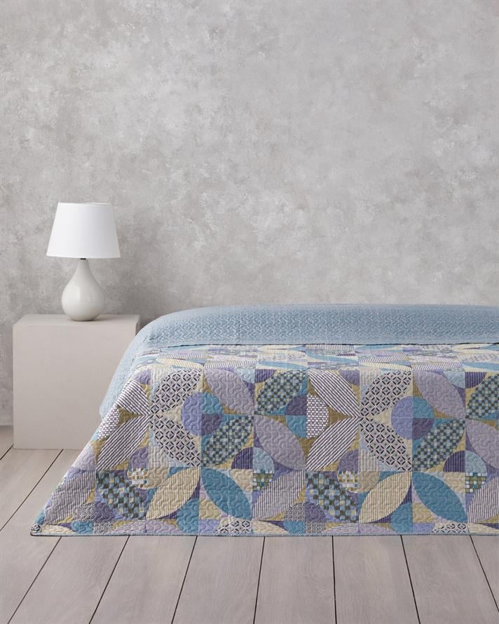 Patch Square Tek Kişilik Çok Amaçlı Örtü 160x220 cm Yeşil