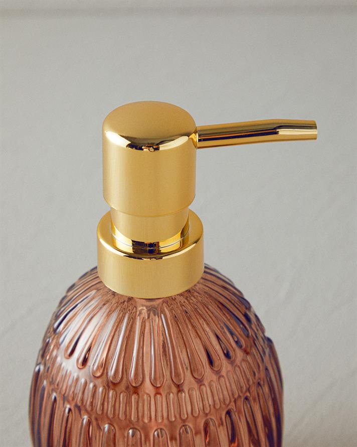 Pavia Cam Banyo Sıvı Sabunluk Amber