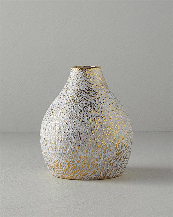 Pavia Stoneware Vazo Gold
