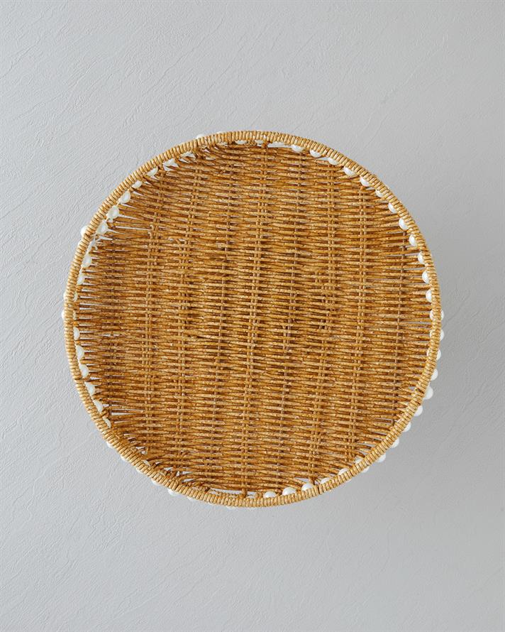 Pearl Plastik Rattan Kek Standı 30 cm Açık Kahverengi