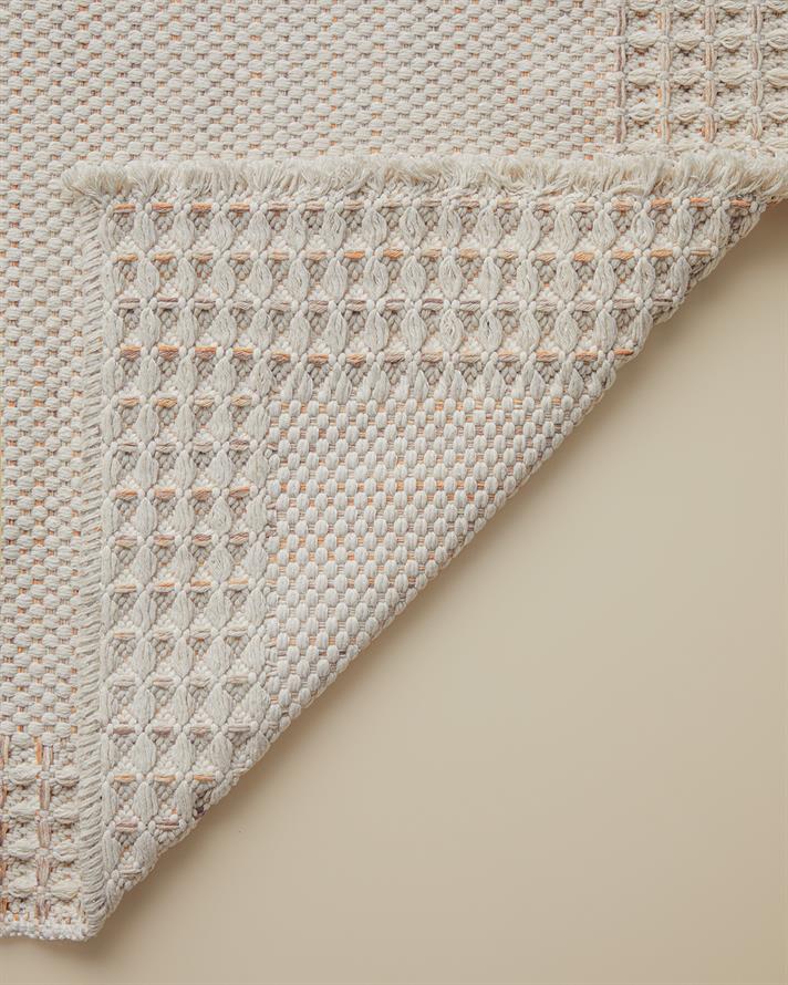 Pearly Pamuklu Dokuma Yolluk Kilim 80x150 cm Turuncu-Ekru-Bej