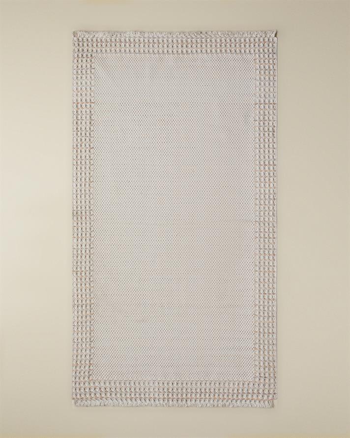 Pearly Pamuklu Dokuma Kilim Turuncu-Ekru-Bej