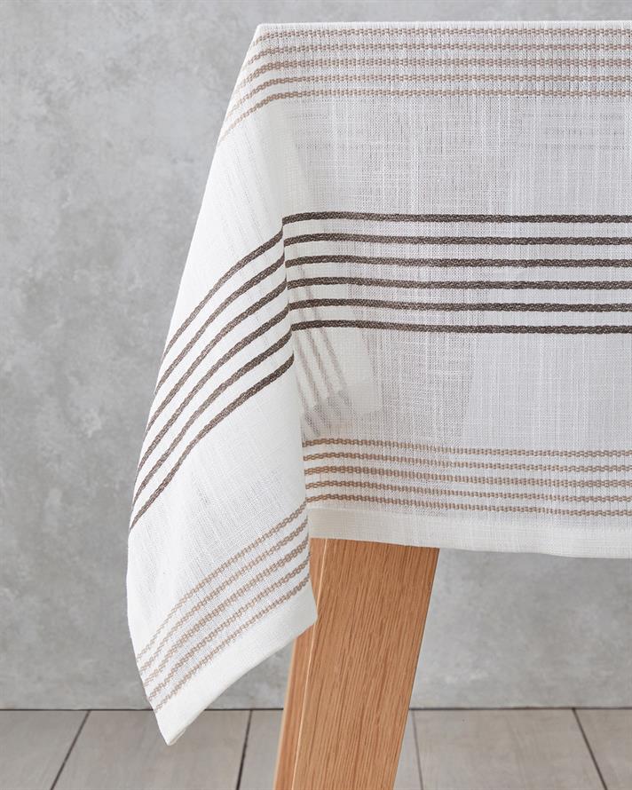 Pecan Polyester Masa Örtüsü 145x200 cm Bej-Kahverengi