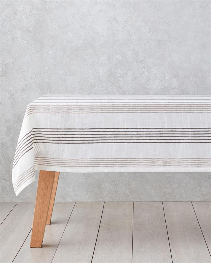 Pecan Polyester Masa Örtüsü 145x200 cm Bej-Kahverengi