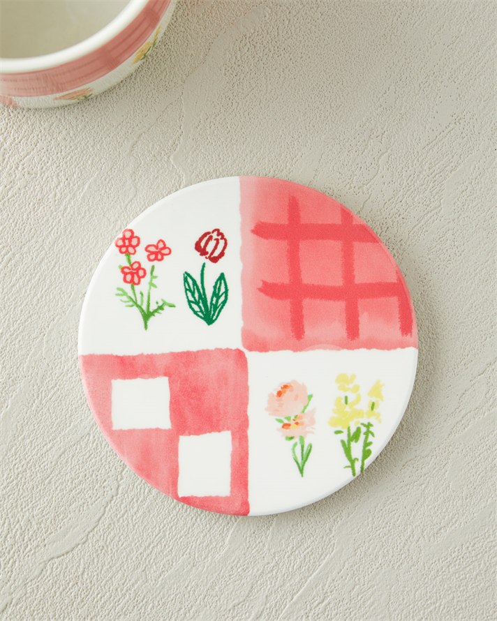 Pelia New Bone China Bardak Altlıklı Kupa 380 ml Pembe