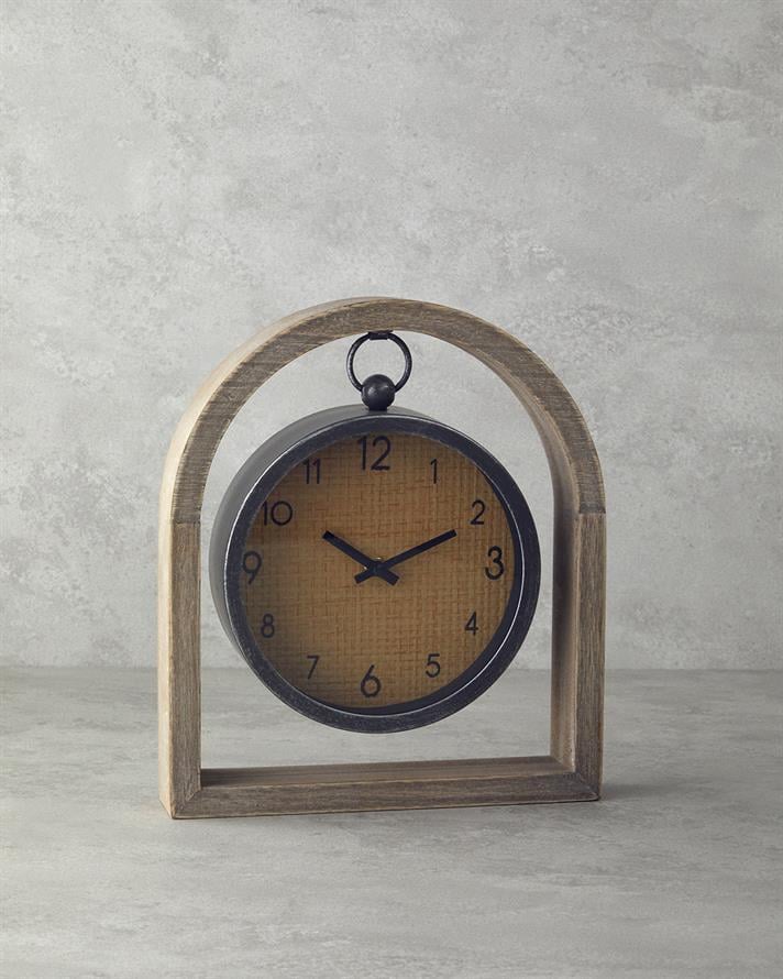 Pera Ahşap Masa Saati Naturel