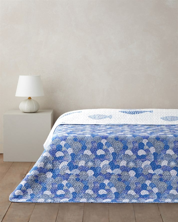 Pesca Wave  Tek Kişilik Çok Amaçlı Örtü 160x220 cm Mavi