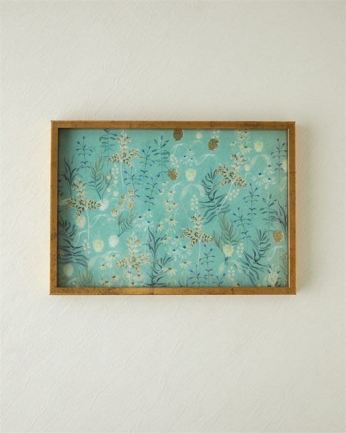 Petalia Cam Dekoratif Tepsi 29x41 cm Multicolor