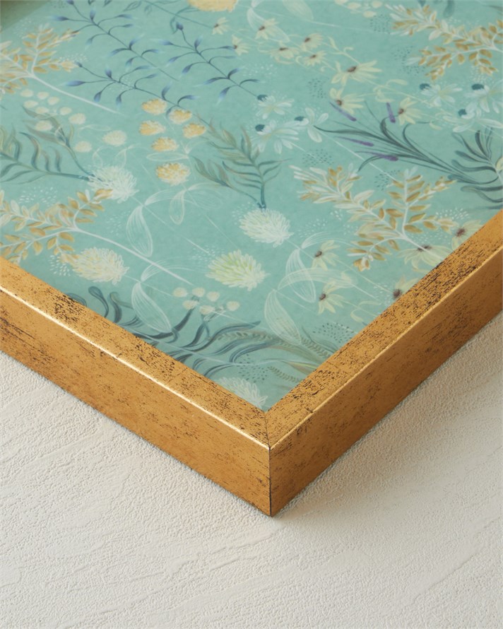 Petalia Cam Dekoratif Tepsi 29x41 cm Multicolor