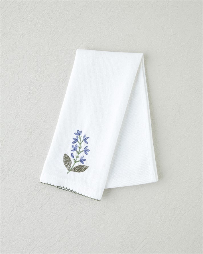 Petalia Pamuklu Nakışlı Kurulama Bezi 30x50 cm Mavi