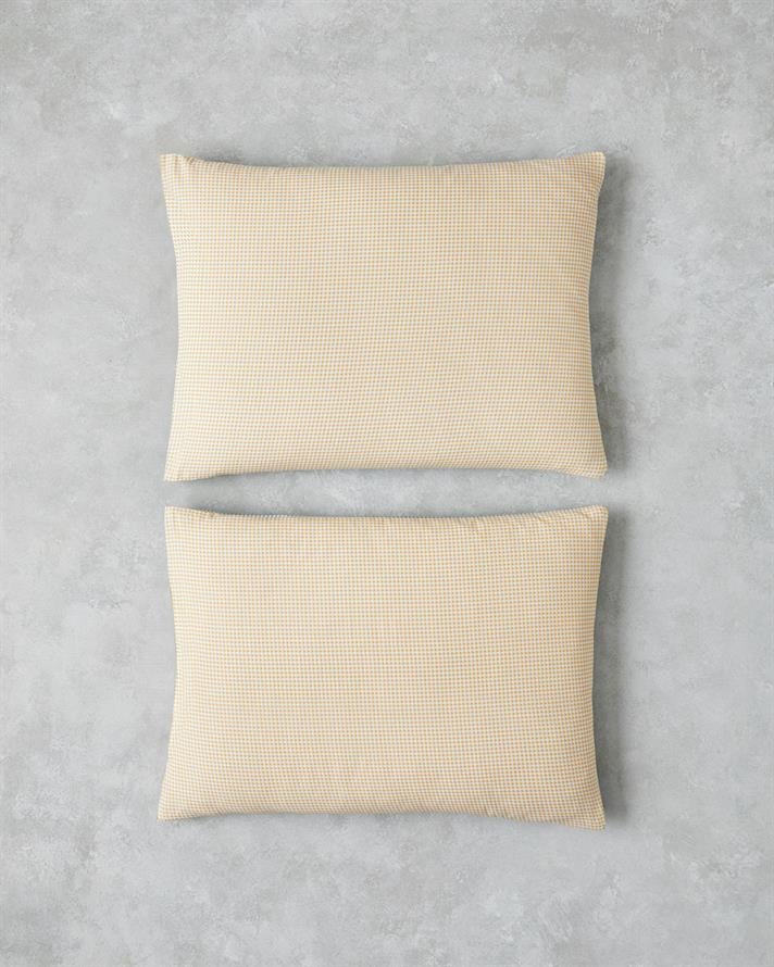 Petit Check Pamuklu 2li Yastık Kılıfı 50x70 cm Sarı-Yeşil