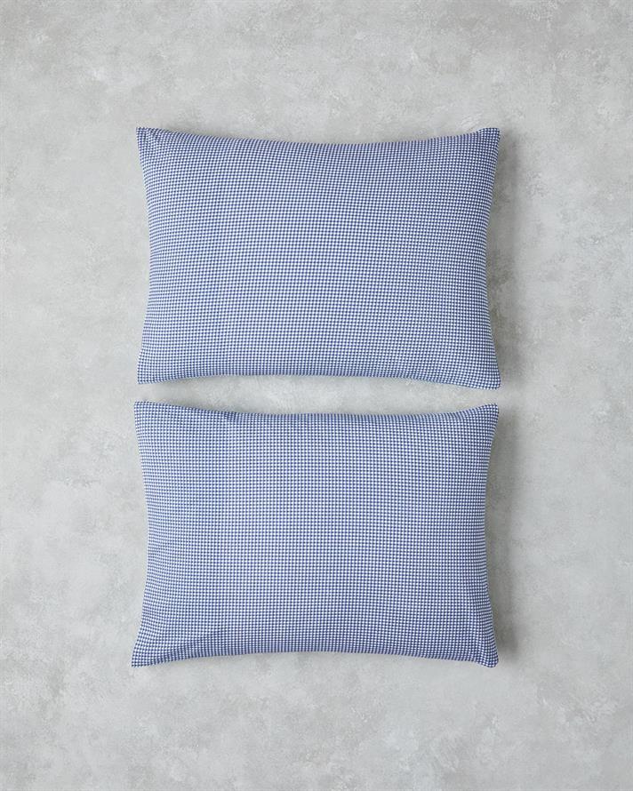 Petit Check Pamuklu 2li Yastık Kılıfı 50x70 cm Yeşil-Mavi