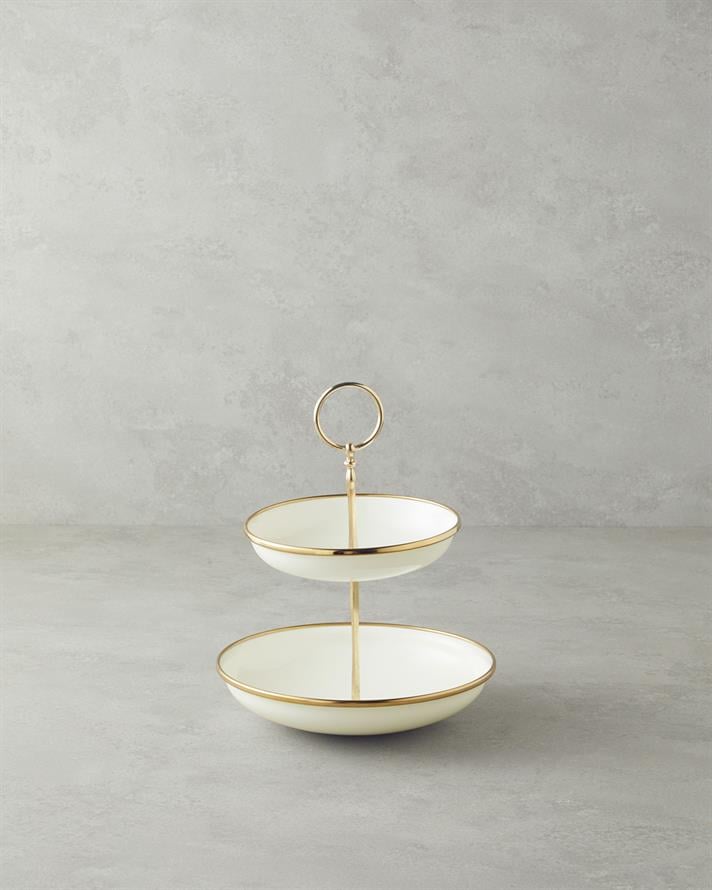 Petite Emaye Katlı Servis 14x16 Cm Krem