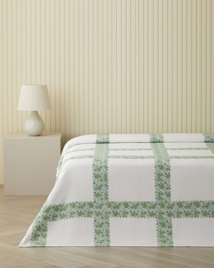 Petty Chic Çift Kişilik Pike 200x220 cm Yeşil