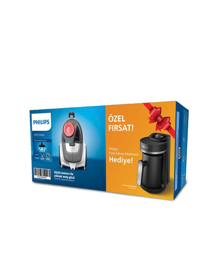 Philips 2000 Serisi XB2142/10 Toz Torbasız Süpürge + Philips HDA150/61 Türk Kahve Makinesi