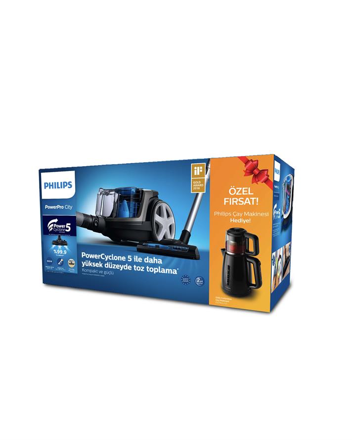 Philips 4000 Serisi FC9332/07 Toz Torbasız Süpürge + Philips HD7301/00 Çay Makinesi