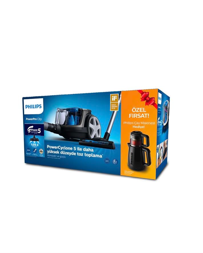 Philips 4000 Serisi FC9332/07 Toz Torbasız Süpürge + Philips HD7301/00 Çay Makinesi