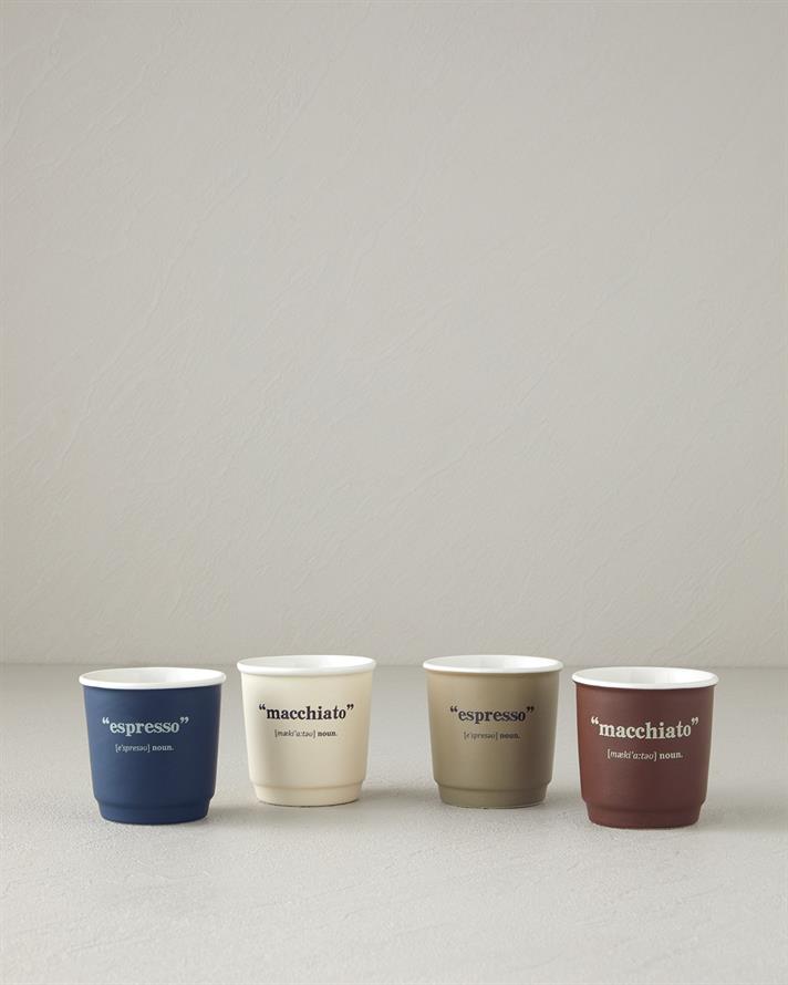 Phoebe New Bone China 2 Parça 2 Kişilik Espresso Fincan 90 ml Lacivert - Krem