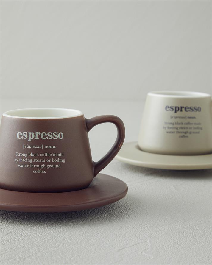 Phoebe New Bone China 4 Parça 2 Kişilik Kahve Fincan Takımı 90 ml Kahve-Yeşil