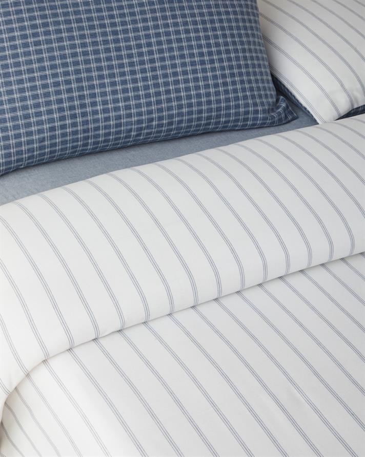 Pincheck İpliği Boyalı Tek Kişilik Nevresim Takımı 160x220 cm Mavi