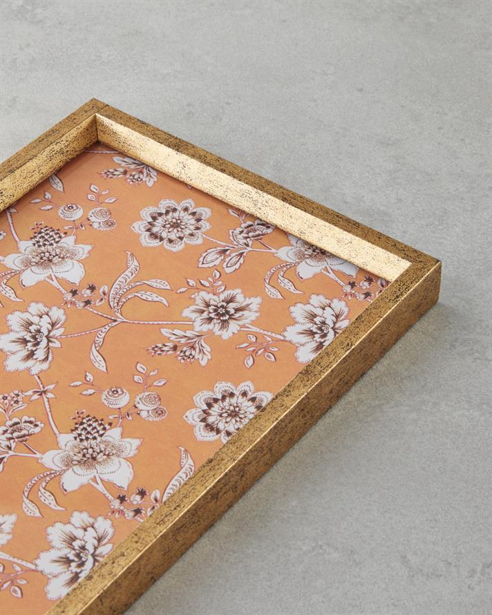 Pine Rose Dekoratif Tepsi 16x26 cm Turuncu