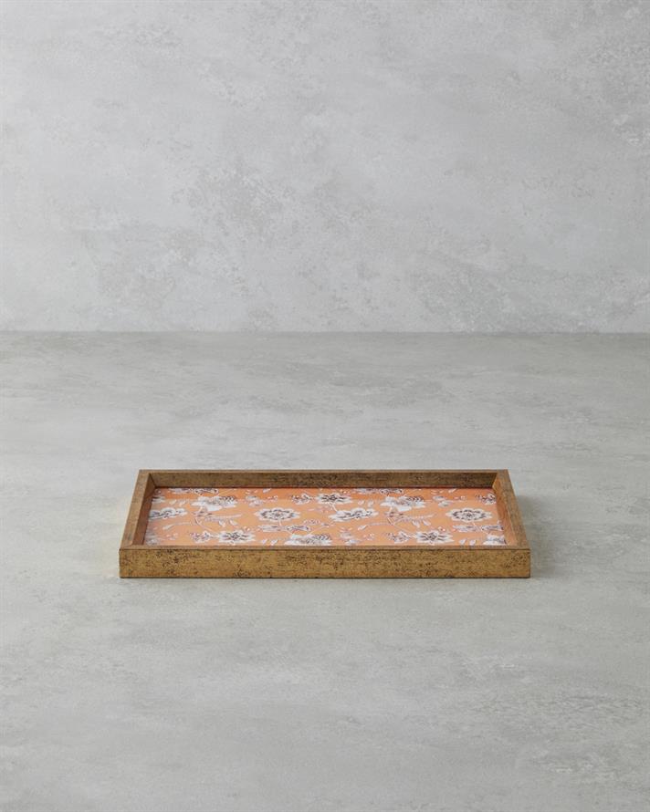 Pine Rose Dekoratif Tepsi 16x26 cm Turuncu