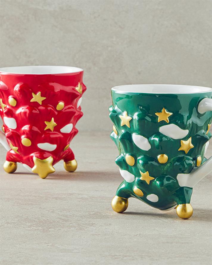 Pine Tree Dolomite Yılbaşı Kupa 300 ml Kırmızı