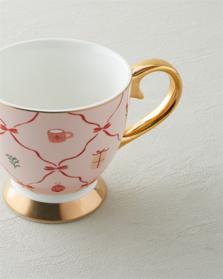 Pink Berry New Bone China Kupa 460 ml Kırmızı-Pembe