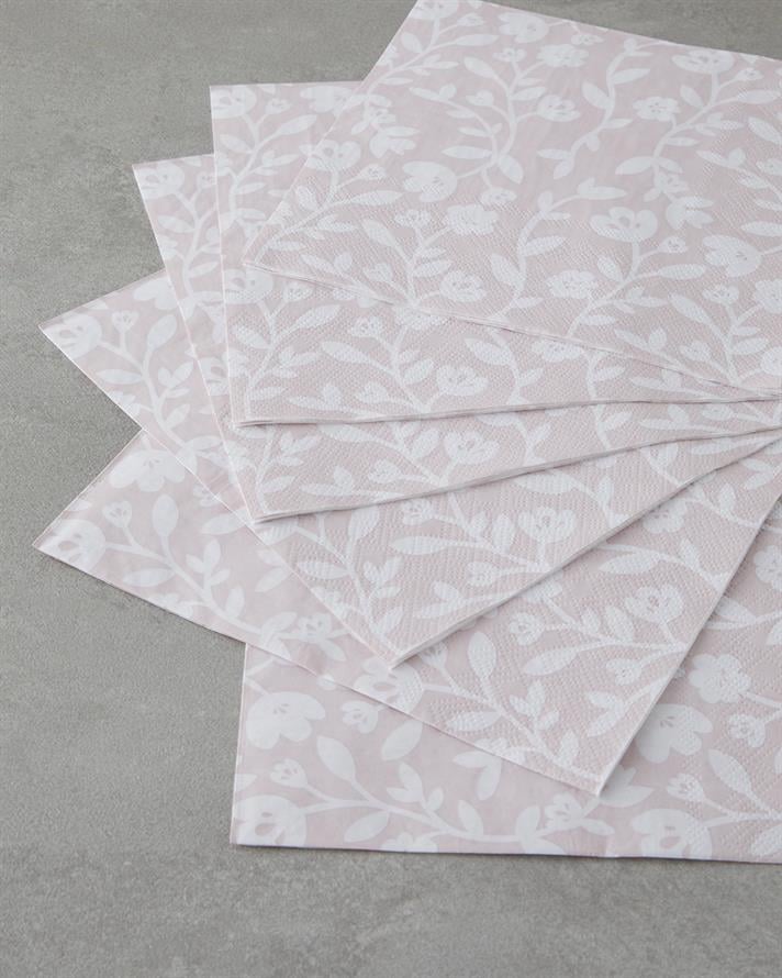 Pinklet 20li Kağıt Peçete 33x33 cm Pembe-Beyaz