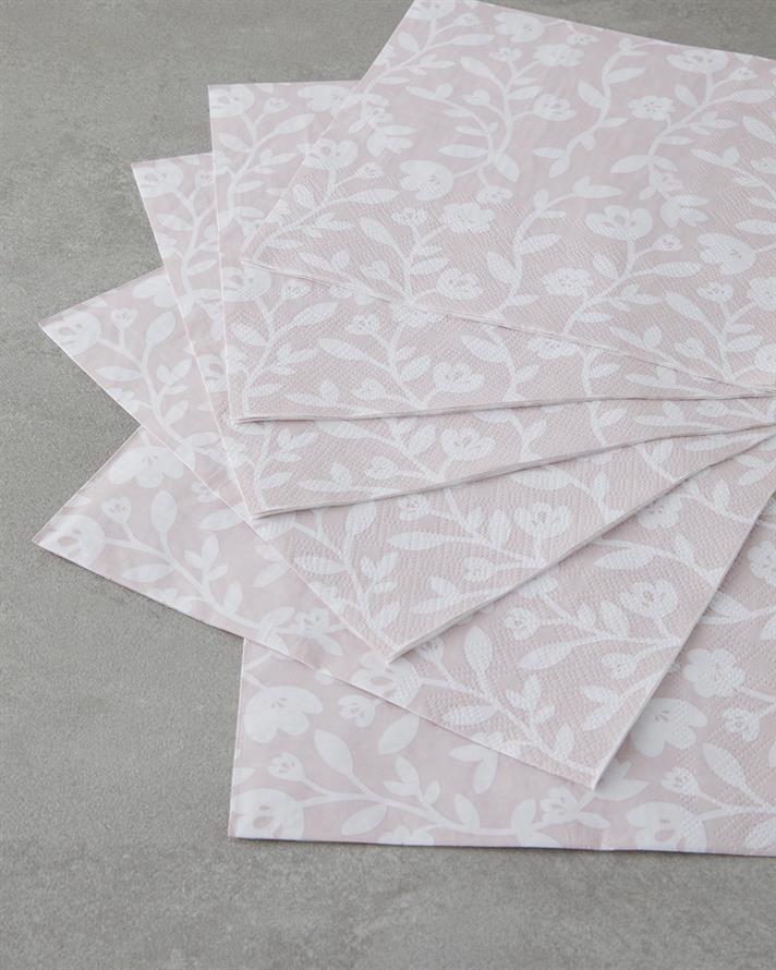 Pinklet 20li Kağıt Peçete 33x33 cm Pembe-Beyaz