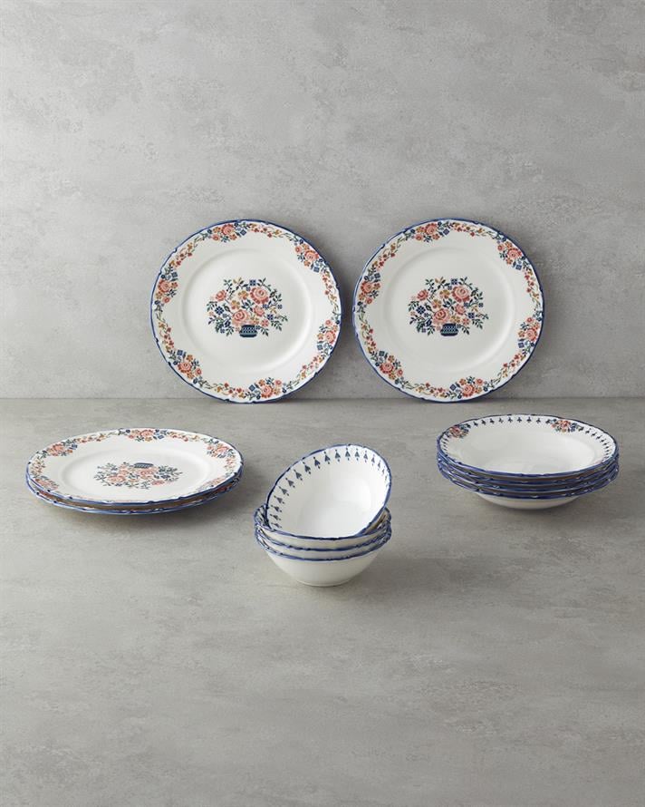 Pixel Porselen Yemek Takımı 12 Parça 4 Kişilik Renkli