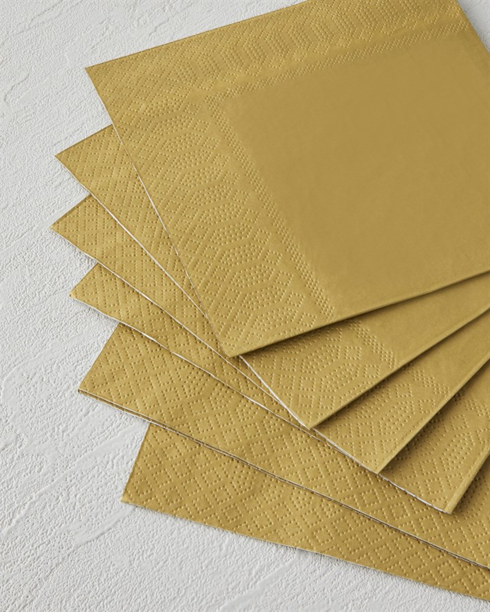 Plain Elegance 20li Kağıt Peçete 33x33 cm Gold