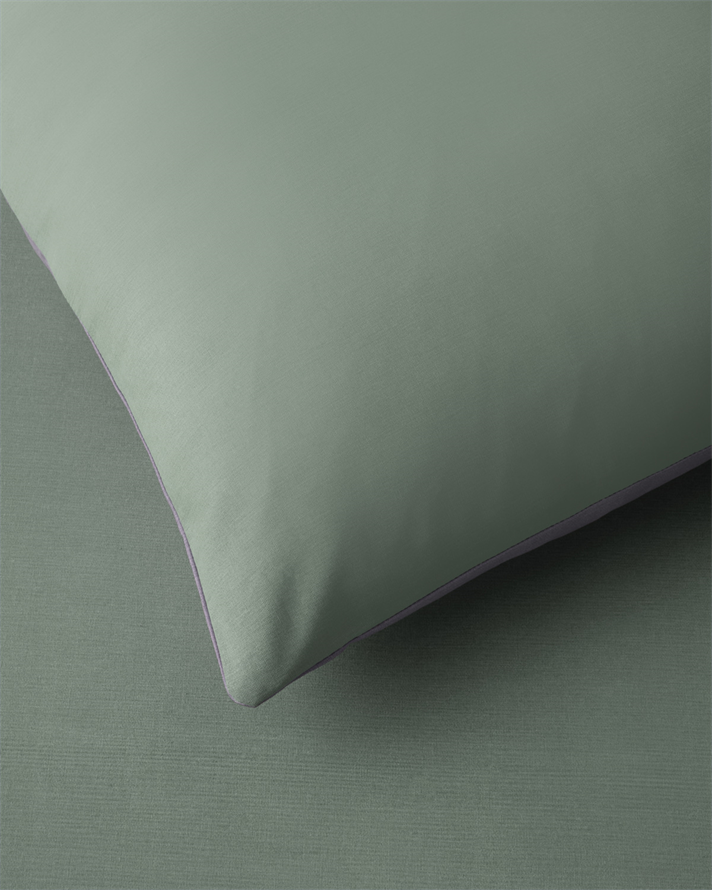 Plain Pamuk Tek Kişilik Çarşaflı Nevresim Takımı 160x220 cm Yeşil-mor