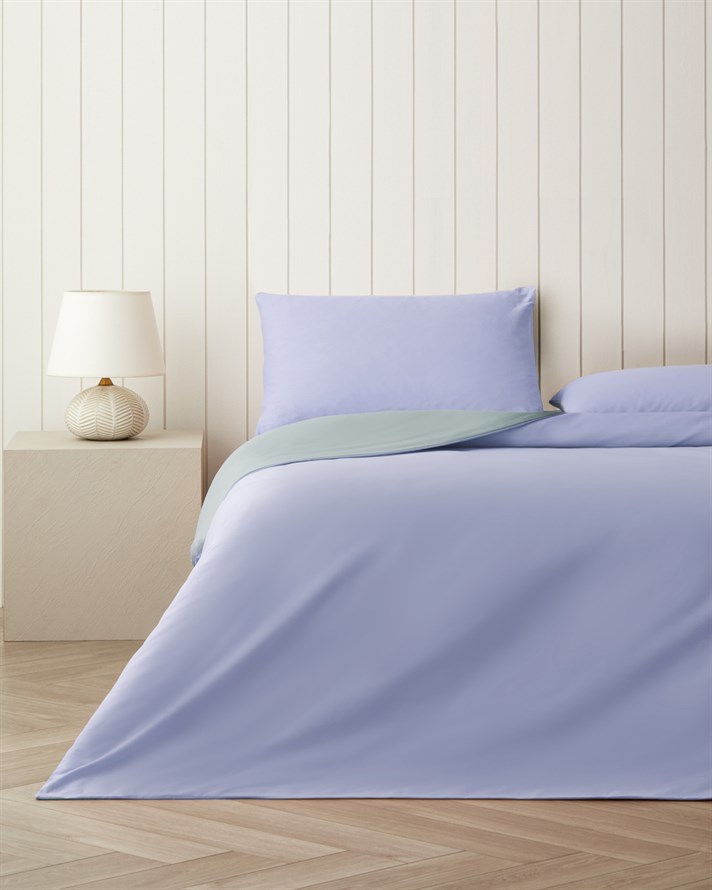 Plain Pamuk Çift Kişilik Nevresim Takımı 200x220 cm Ortanca Mavi-Su Yeşili