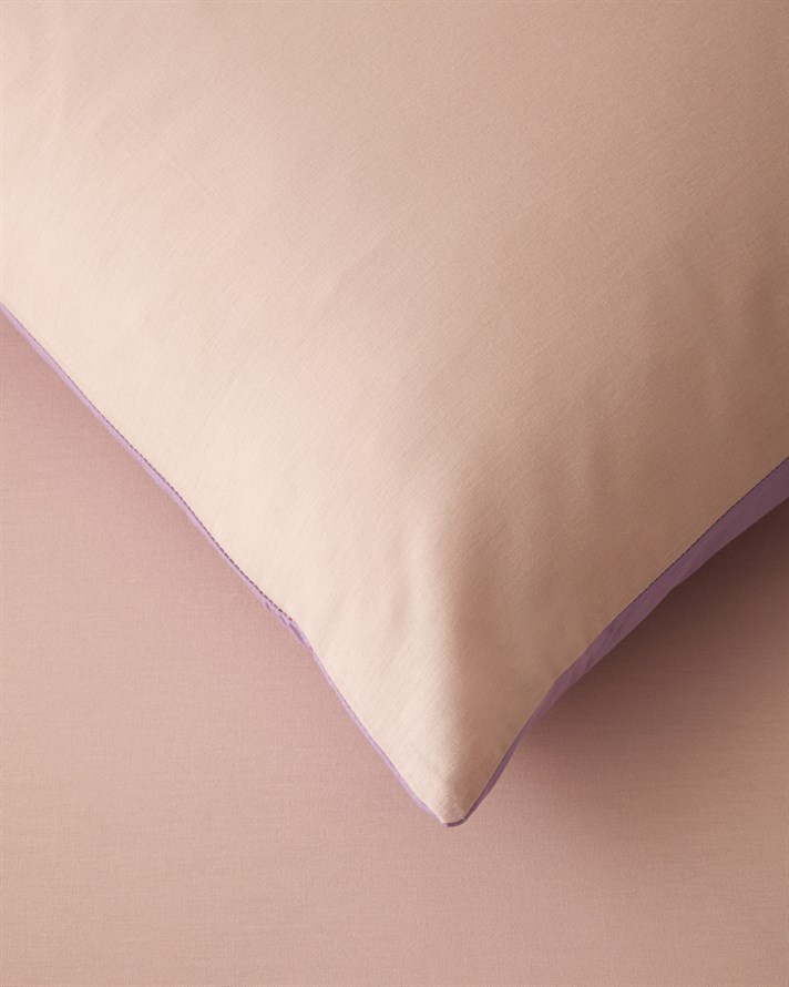 Plain %100 Pamuklu Çift Kişilik Çarşaflı Nevresim Takımı 200x220 cm Toz Pembe-Leylak