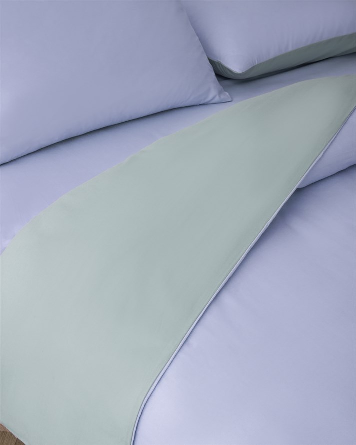 Plain Pamuk Çift Kişilik Nevresim Takımı 200x220 cm Ortanca Mavi-Su Yeşili