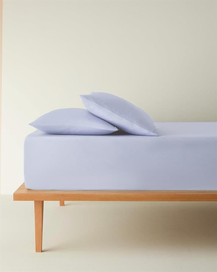 Plain Pamuk Tek Kişilik Lastikli Çarşaf Takımı 100x200 cm Ortanca Mavi