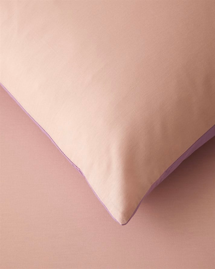 Plain Pamuk Tek Kişilik Çarşaflı Nevresim Takımı 160x220 cm Toz Pembe-Leylak