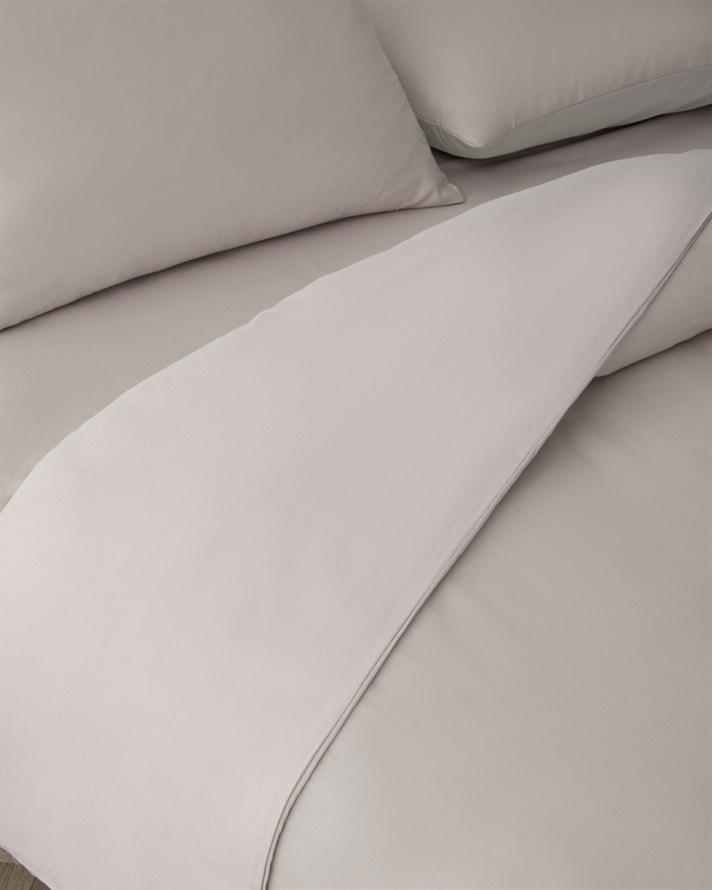 Plain Pamuk Çarşaflı Tek Kişilik Nevresim Takımı 160x220 cm Taş Rengi-Ekru