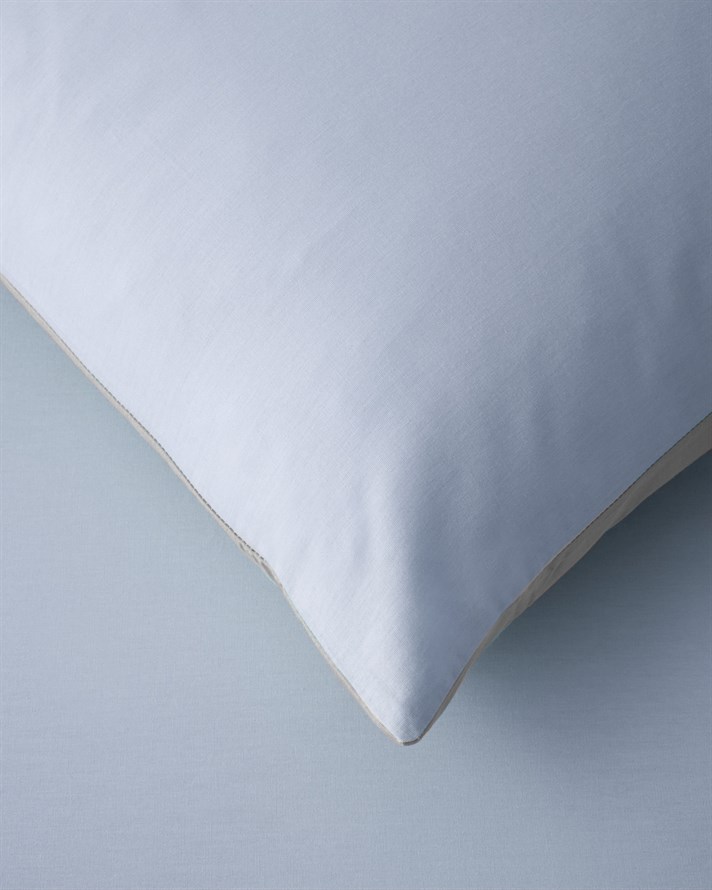 Plain %100 Pamuklu Tek Kişilik Çarşaflı Nevresim Takımı 160x220 cm Mavi - Gri
