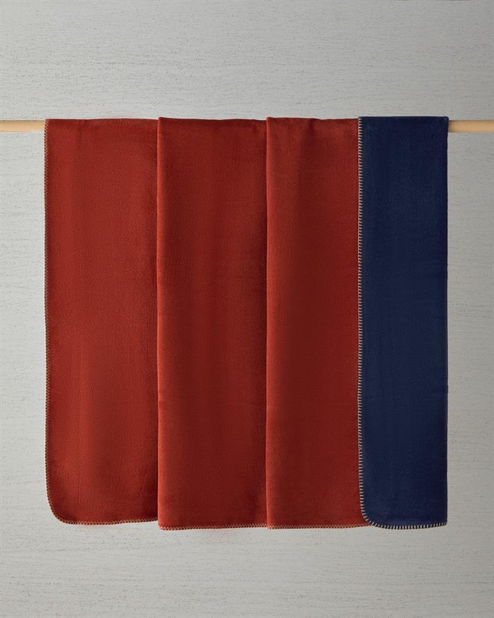 Plain Pamuklu Çift Kişilik Battaniye 200x220 cm Antrasit-Kiremit