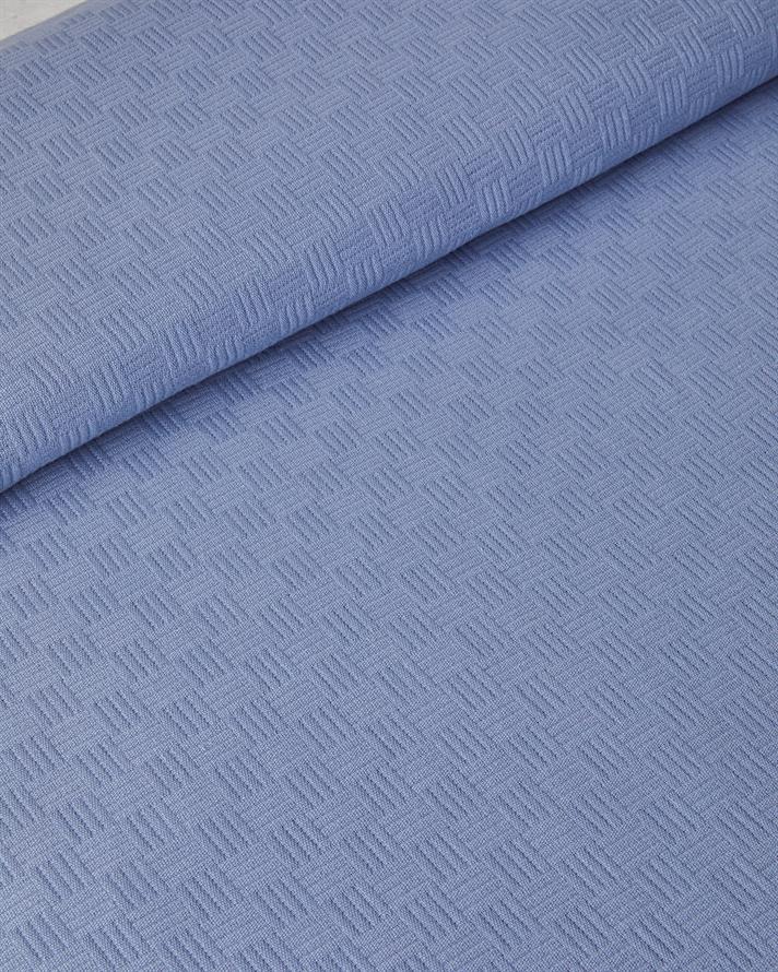 Plain Pamuklu Çift Kişilik Pike 200x220 cm Mavi