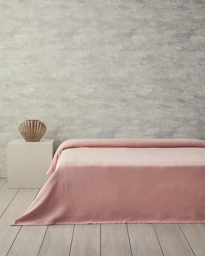 Plain Pamuklu Çift Kişilik Pike 200x220 cm Pembe