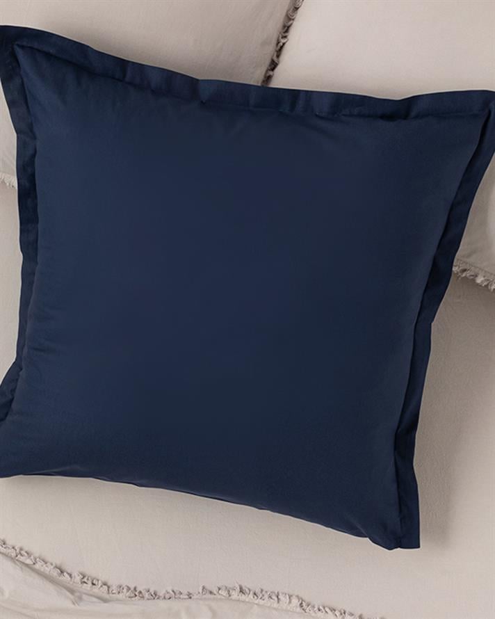 Plain Pamuklu Oxford Tekli Yastık Kılıfı Gece Mavisi