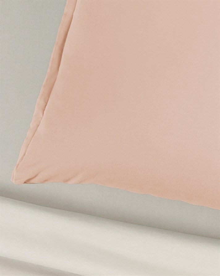 Plain Pamuklu Oxford Tekli Yastık Kılıfı 80x80 cm Toz Pembe
