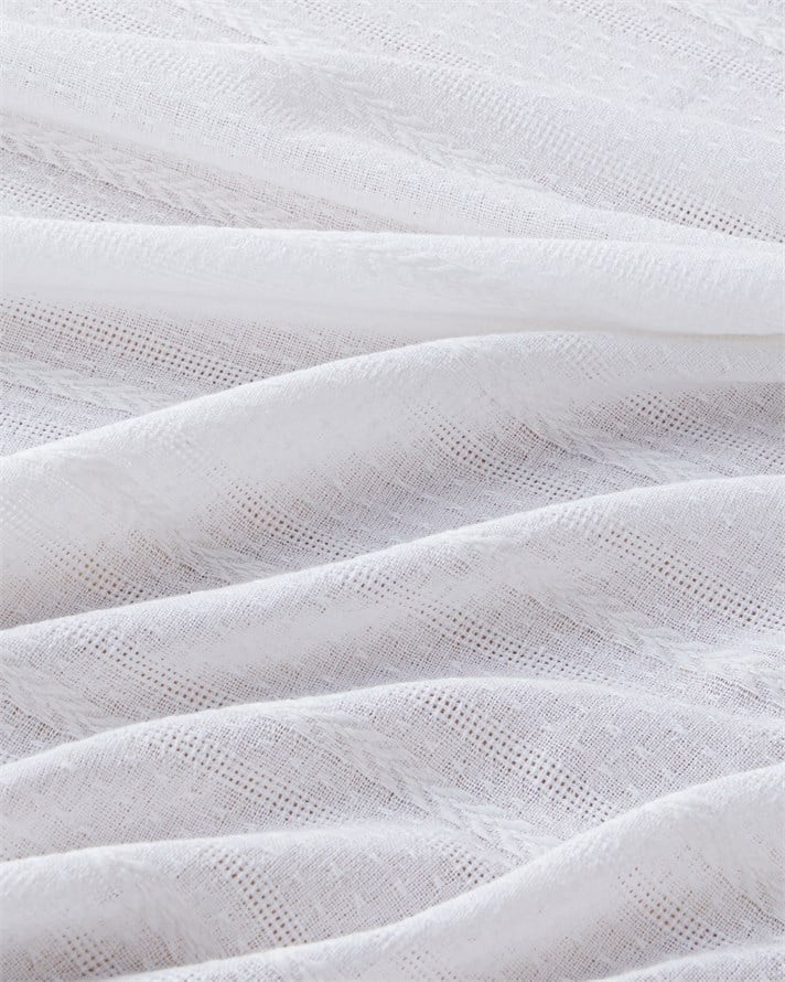 Plainy Pamuk Polyester Masa Örtüsü 140x200 cm Beyaz