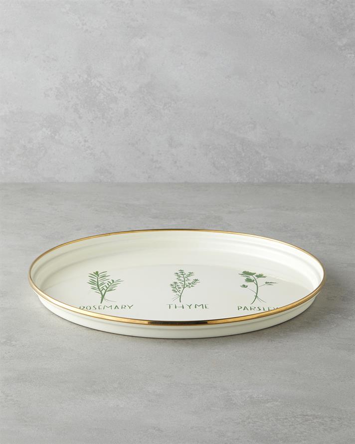 Plantopia Emaye Tepsi 31 cm Yeşil