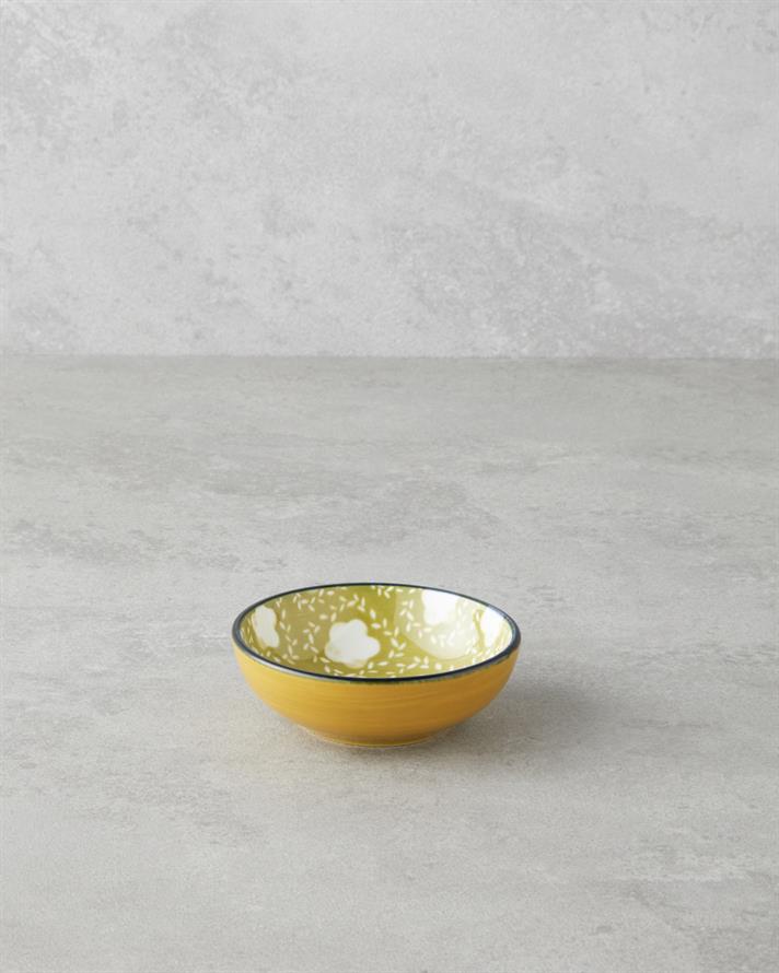 Plantopia Porselen Çerezlik 9 cm Sarı-Yeşil